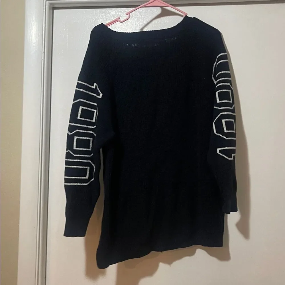 Express Black Sweater with Bold Lettering extra small